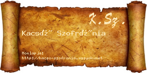 Kacsó Szofrónia névjegykártya